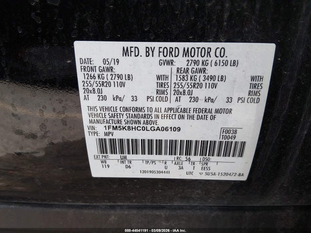Ford Explorer Platinum 2020 1FM5K8HC0LGA06109 Image 9