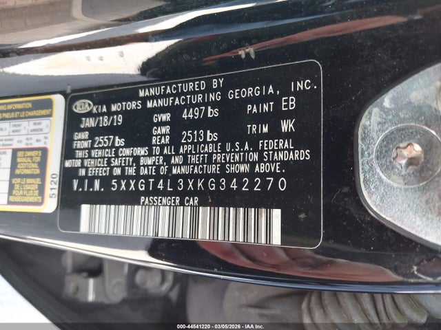 2019 KIA OPTIMA 5XXGT4L3XKG342270 Photo 8