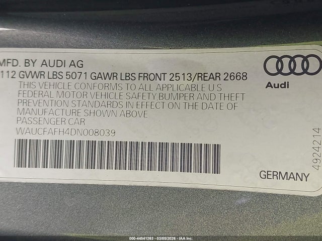 2013 AUDI A5 WAUCFAFH4DN008039 Photo 8