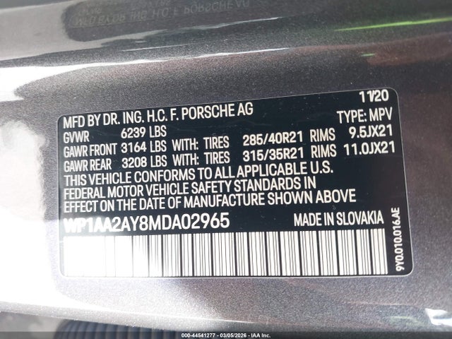 2021 PORSCHE CAYENNE WP1AA2AY8MDA02965 Photo 8