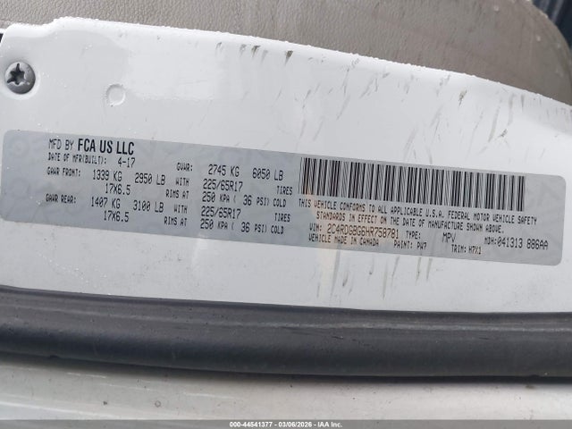 2C4RDGBG6HR758781 Dodge Grand Caravan Se