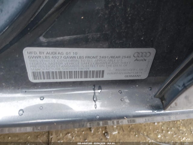 2010 AUDI A4 WAUFFAFL0AN043819 Photo 8