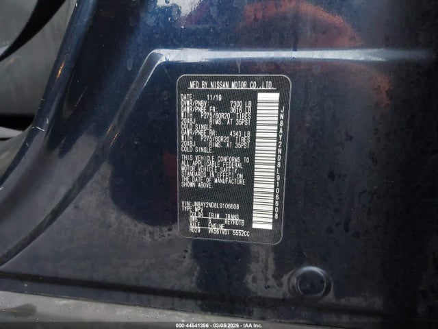 JN8AY2ND8L9106608 Nissan Armada Sl 2wd