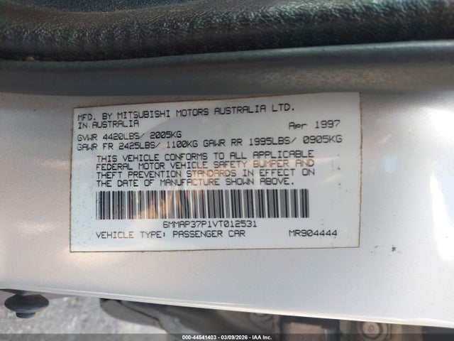 Aukcja sprzedaży 1997 Mitsubishi Diamante Es, vin: 6MMAP37P1VT012531, numer aukcji: 44541403