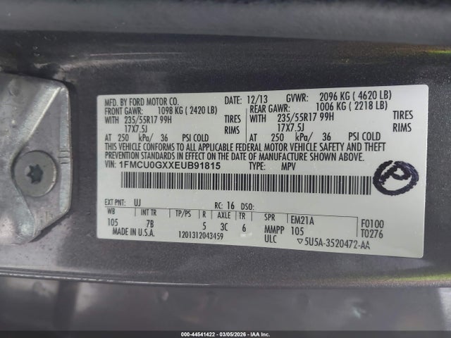 2014 FORD ESCAPE 1FMCU0GXXEUB91815 Photo 8