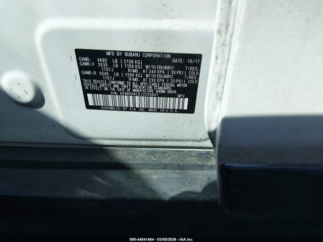 Продаж на аукціоні авто 2018 Subaru Outback 2.5i, vin: 4S4BSAAC6J3259847, номер лоту: 44541484
