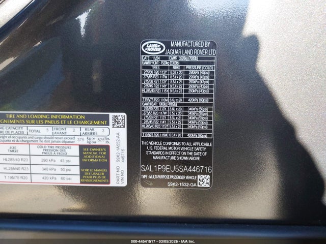 SAL1P9EU5SA446716 Land Rover Range Rover Sport P360 Se