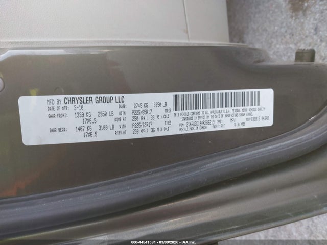 Aukcja sprzedaży 2010 Volkswagen Routan Se, vin: 2V4RW3D18AR268219, numer aukcji: 44541591