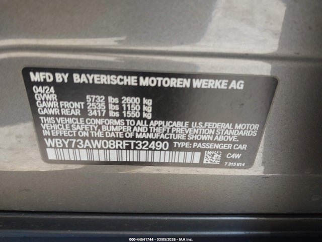 WBY73AW08RFT32490 BMW I4 Gran Coupe Edrive40
