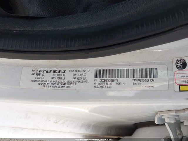 Продажа на аукционе авто 2012 Chrysler 200 Lx, vin: 1C3CCBAB9CN296079, номер лота: 44541753