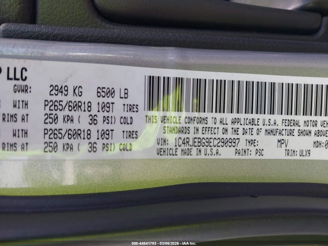 1C4RJEBG9EC290997 Jeep Grand Cherokee Limited
