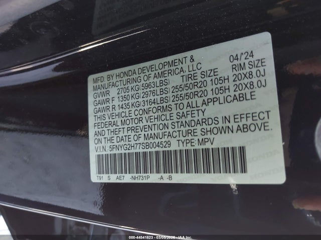 Honda Pilot Touring 2025 5FNYG2H77SB004529 Image 9
