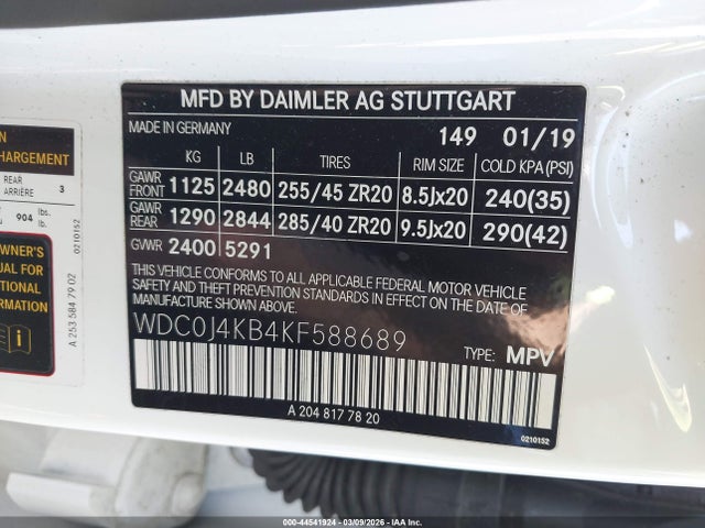 2019 MERCEDES-BENZ GLC 300 COUPE WDC0J4KB4KF588689 Photo 8