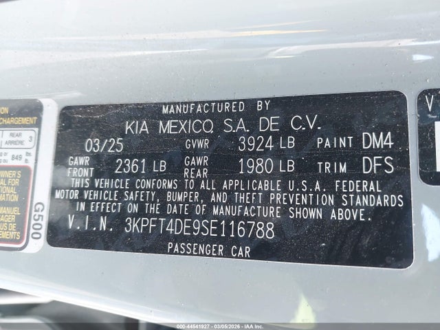 KIA K4 Lxs 2025 3KPFT4DE9SE116788 Image 9