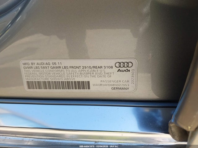 2011 AUDI A8 L WAURVAFD6BN027053 Photo 8