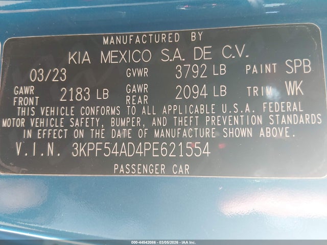 KIA Forte Gt-line 2023 3KPF54AD4PE621554 Image 9
