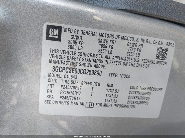 2012 CHEVROLET SILVERADO 1500 3GCPCSE00CG259890 Photo 8