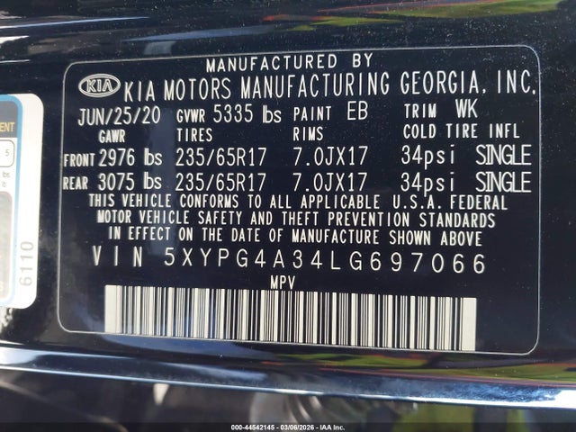 2020 KIA SORENTO 5XYPG4A34LG697066 Photo 8