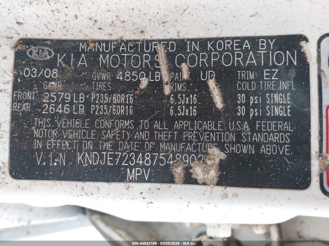 2008 KIA SPORTAGE KNDJE723487548902 Photo 8