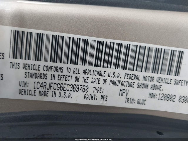 1C4RJFCG6EC369760 Jeep Grand Cherokee Overland