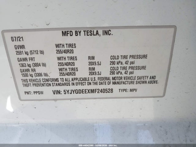 5YJYGDEEXMF240528 Tesla Model Y Long Range Dual Motor All-wheel Drive