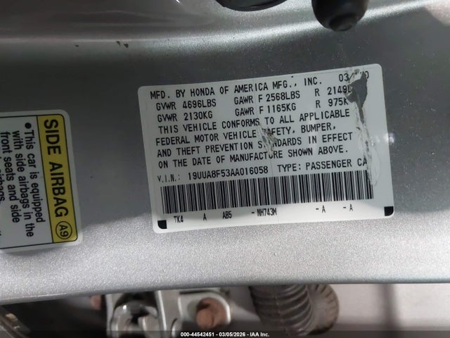 2010 Acura Tl 3.5 მანქანა იყიდება აუქციონზე, vin: 19UUA8F53AA016058, აუქციონის ნომერი: 44542451