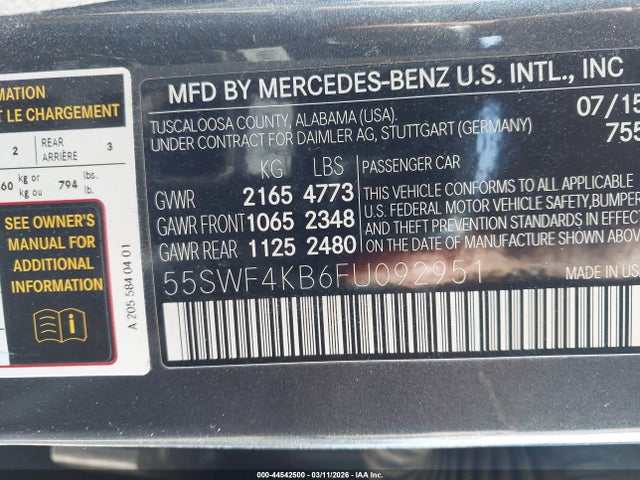 55SWF4KB6FU092951 Mercedes-Benz C 300 4matic