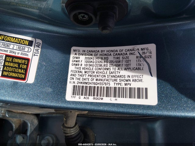 2016 HONDA CR-V 2HKRM3H76GH557975 Photo 8