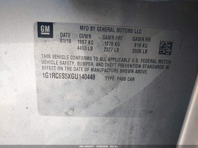 1G1RC6S5XGU140448 Chevrolet VOLT LT
