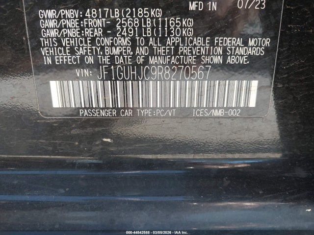 JF1GUHJC9R8270567 Subaru Impreza Rs 5-door