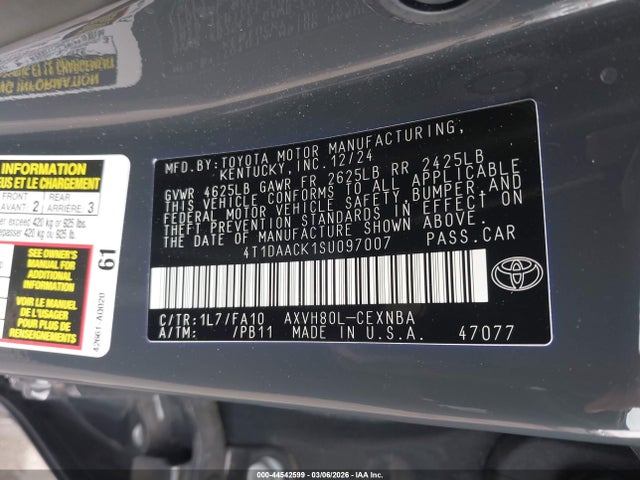 Toyota CAMRY LE 2025 4T1DAACK1SU097007 Image 9