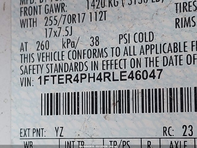 Ford RANGER XL 2024 1FTER4PH4RLE46047 Image 9