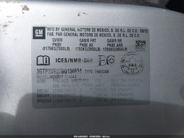 Продажа на аукционе авто 2011 Gmc Sierra 1500 Sle, vin: 3GTP2VE37BG136634, номер лота: 44542652