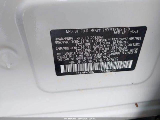 Subaru Forester 2.5i Premium 2017 JF2SJAGC0HH446806 Image 9