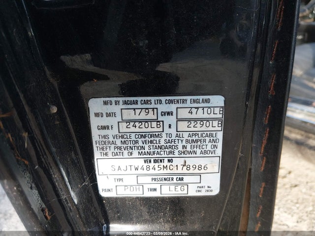 1991 JAGUAR XJS SAJTW4845MC178986 Photo 8
