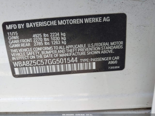 2016 BMW 328I GRAN TURISMO WBA8Z5C57GG501544 Photo 8