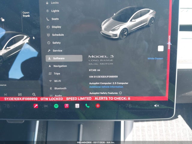 Продажа на аукционе авто 2018 Tesla Model 3 Long Range/performance, vin: 5YJ3E1EBXJF088959, номер лота: 44542908