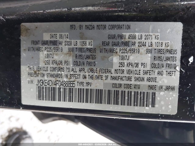 Aukcja sprzedaży 2015 Mazda Cx-5 Grand Touring, vin: JM3KE4DY4F0488855, numer aukcji: 44542921