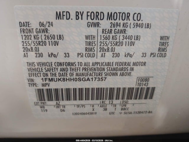 2025 FORD EXPLORER 1FMUK8HH0SGA17357 Photo 8