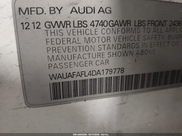 2013 AUDI A4 WAUAFAFL4DA179778 Photo 8