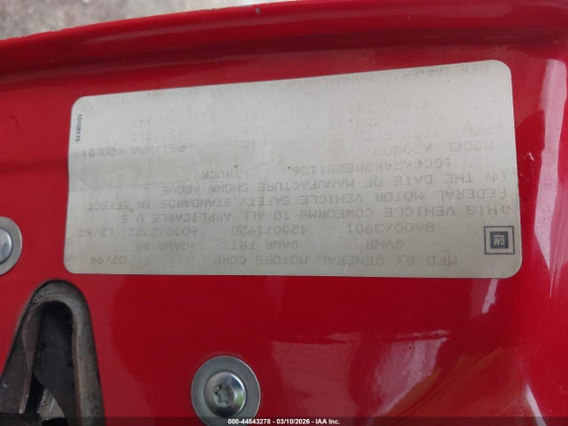 1994 CHEVROLET GMT-400 1GCGK24K2RE281136 Photo 8