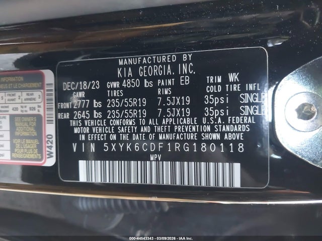5XYK6CDF1RG180118 KIA Sportage X-line