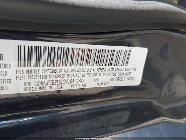 44543369 :رقم المزاد ، 1C4NJPCB2ED624164 vin ، 2014 Jeep Patriot Limited مزاد بيع
