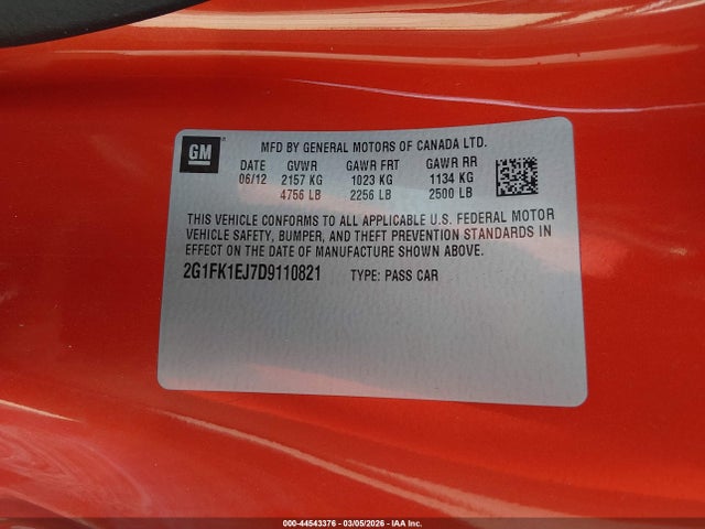 2013 CHEVROLET CAMARO 2G1FK1EJ7D9110821 Photo 8