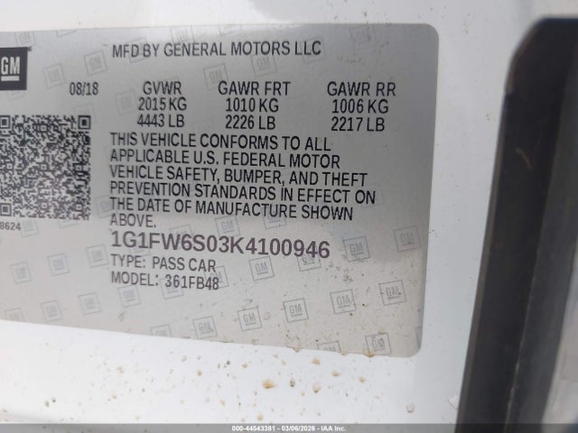 2019 CHEVROLET BOLT EV 1G1FW6S03K4100946 Photo 8