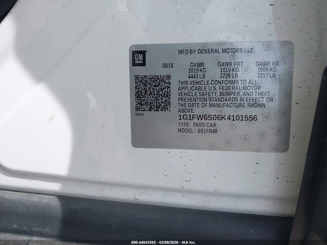 1G1FW6S06K4101556 Chevrolet BOLT EV LT