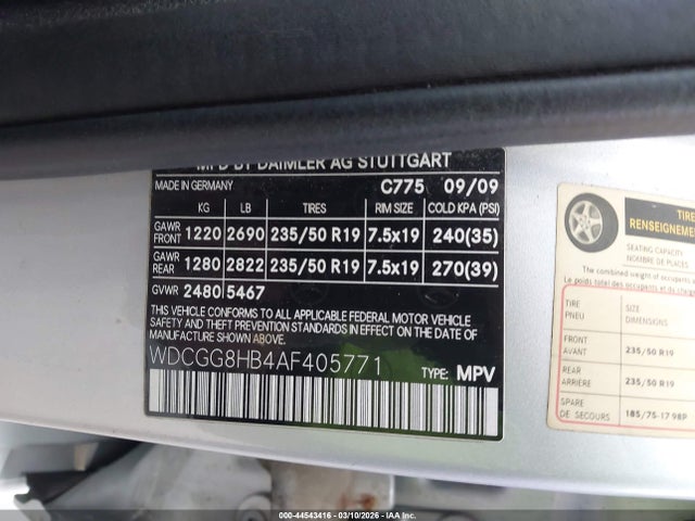 Aukcja sprzedaży 2010 Mercedes-benz Glk 350 4matic, vin: WDCGG8HB4AF405771, numer aukcji: 44543416
