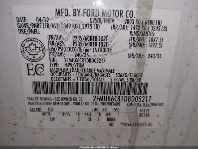 2013 FORD FLEX 2FMHK6C81DBD05217 Photo 8