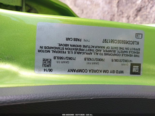 Chevrolet Spark 1lt Auto 2014 KL8CD6S93EC581797 Image 9