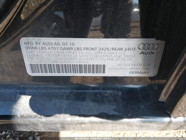 2011 AUDI A4 WAUAFAFL5BN012285 Photo 8